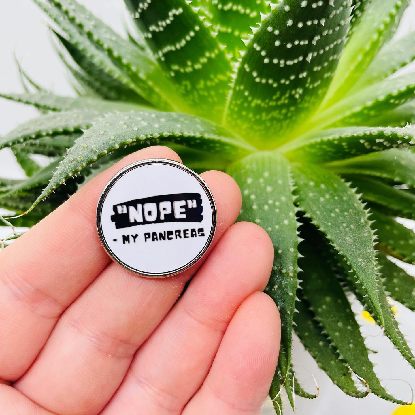 "Nope" - My Pancreas Pin Badge