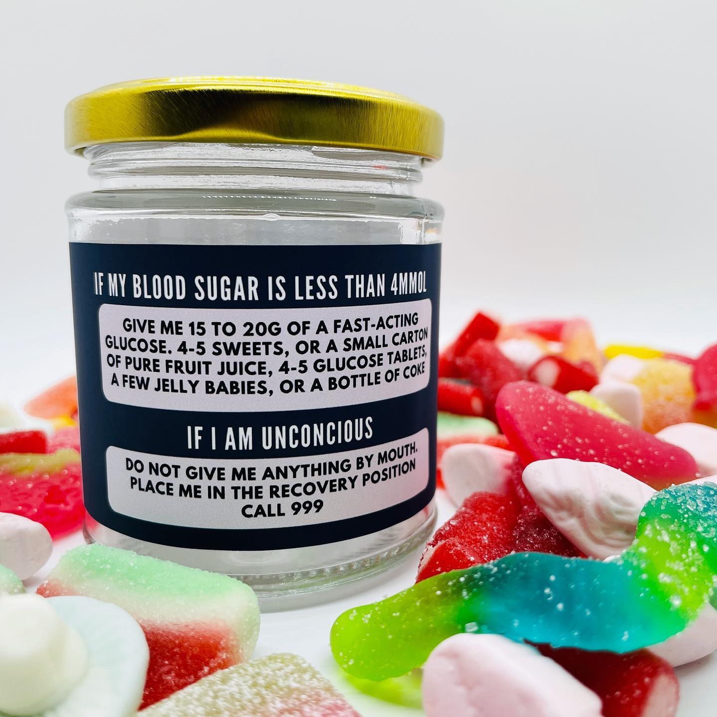 Type 1 Diabetic Glass Hypo Jar