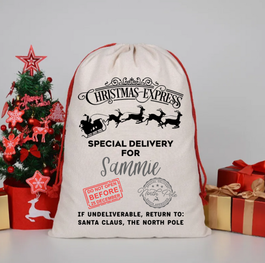 Personalised Christmas Express Santa Sack