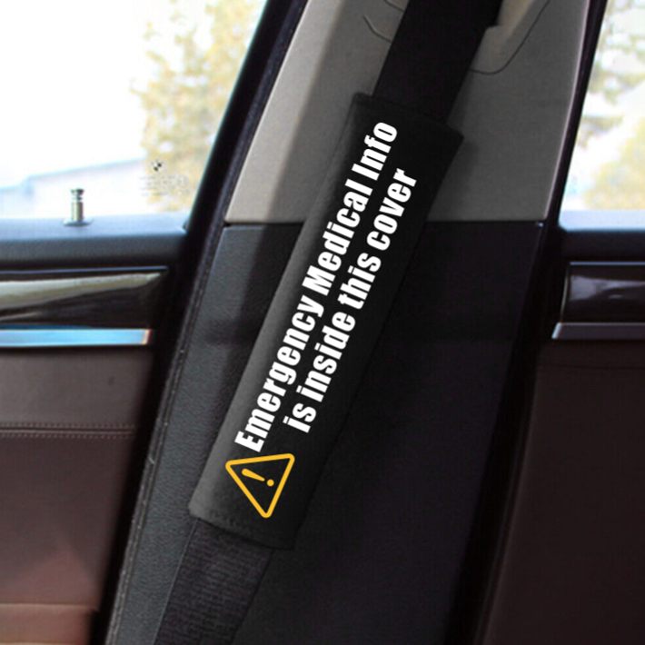 Emergency Medical Info Seat Belt Cover