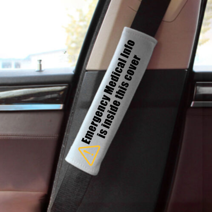 Emergency Medical Info Seat Belt Cover