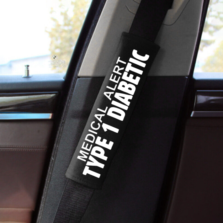 Medical Alert Type 1 Diabetic Seat Belt Cover