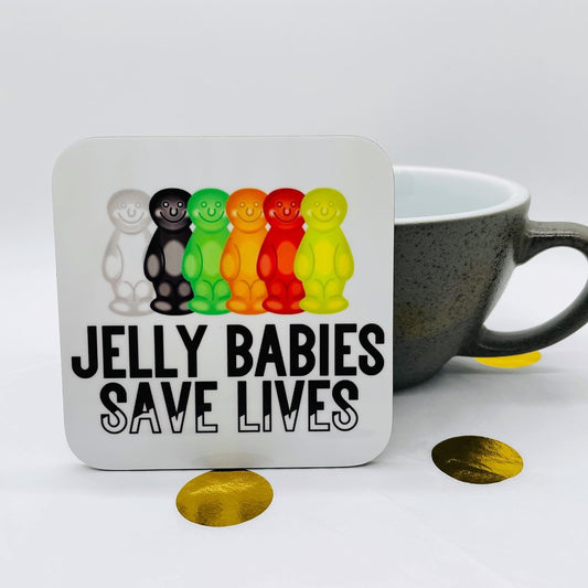Jelly Babies Save Lives Coaster
