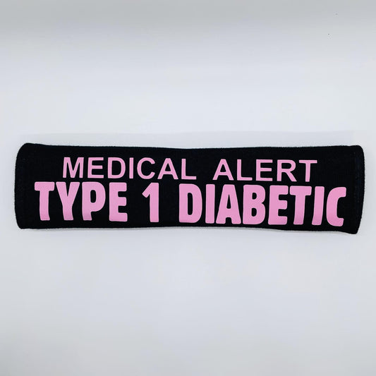 Medical Alert Type 1 Diabetic Seat Belt Cover