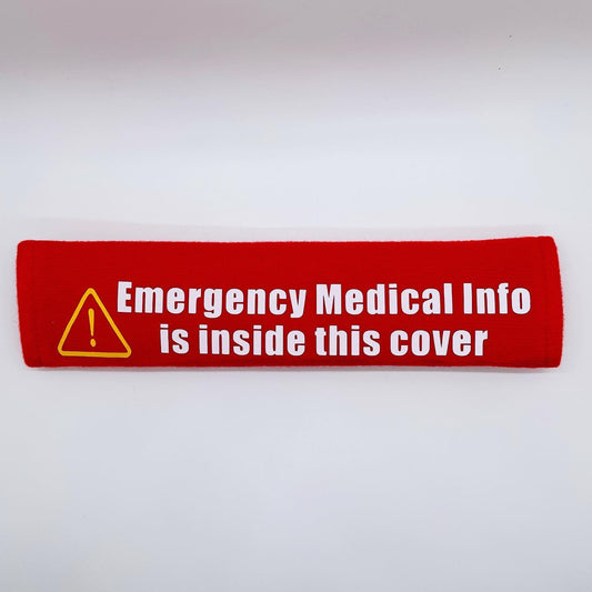 Emergency Medical Info Seat Belt Cover