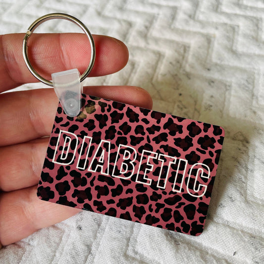 Diabetic (Leopard Print) Keyring