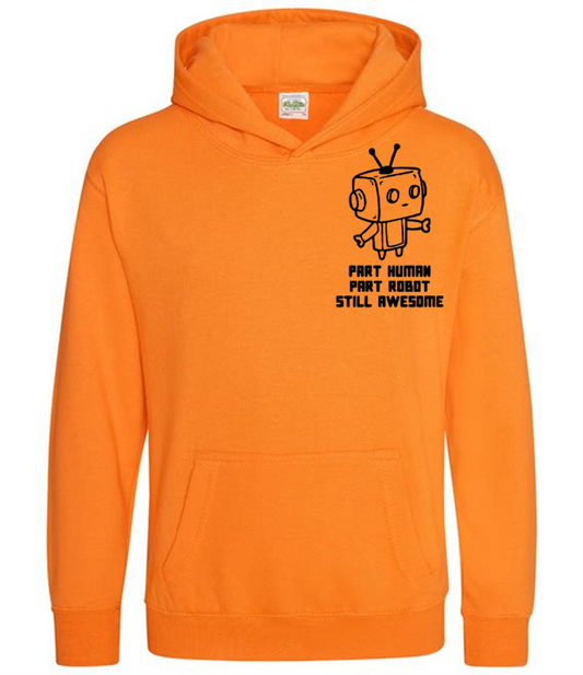 Part Human Part Robot Still Awesome Kids Hoodie