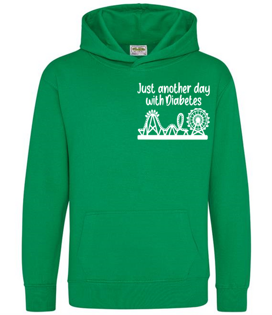 Just Another Day With Diabetes (Rollercoaster) Kids Hoodie