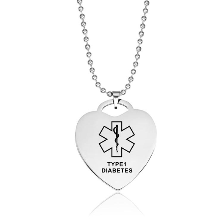Type 1 Diabetes Heart Necklace